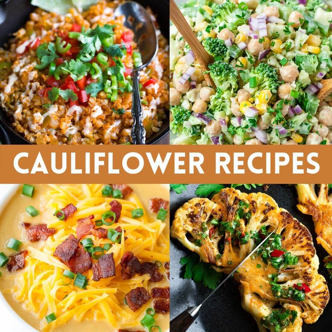 Cauliflower Recipes Photo Collage