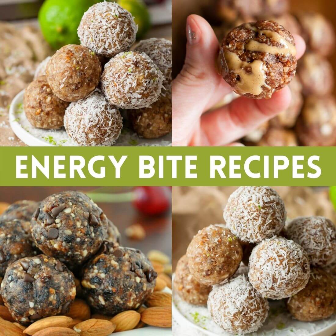 Energy Bite Recipe Photo Collage