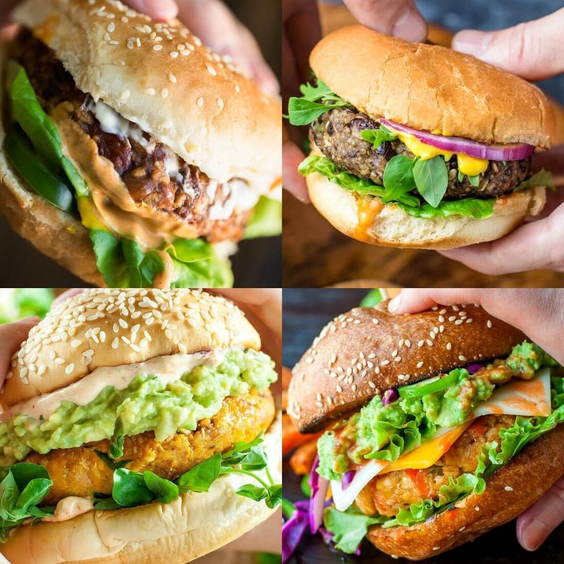 veggie burger recipe photo collage