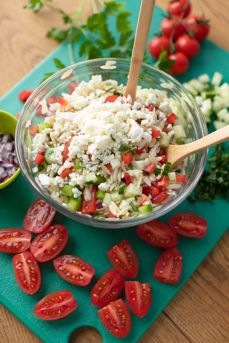 Ingredients for Greek Orzo Salad with Feta