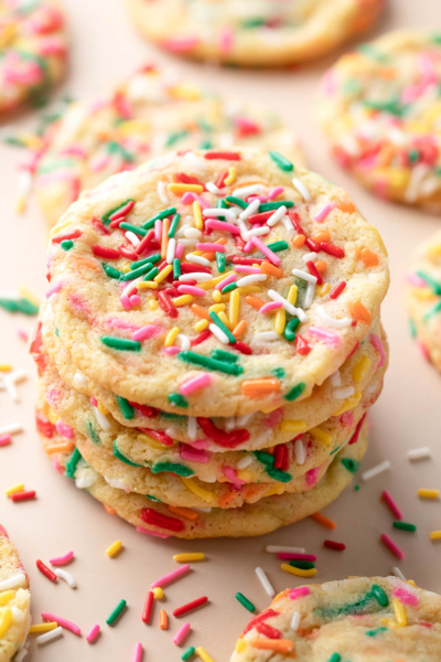 Vanilla Pudding Cookies with Rainbow Sprinkles