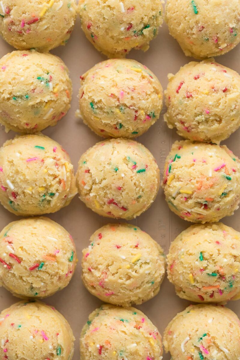 Raw Sprinkle Cookie Dough Scoops