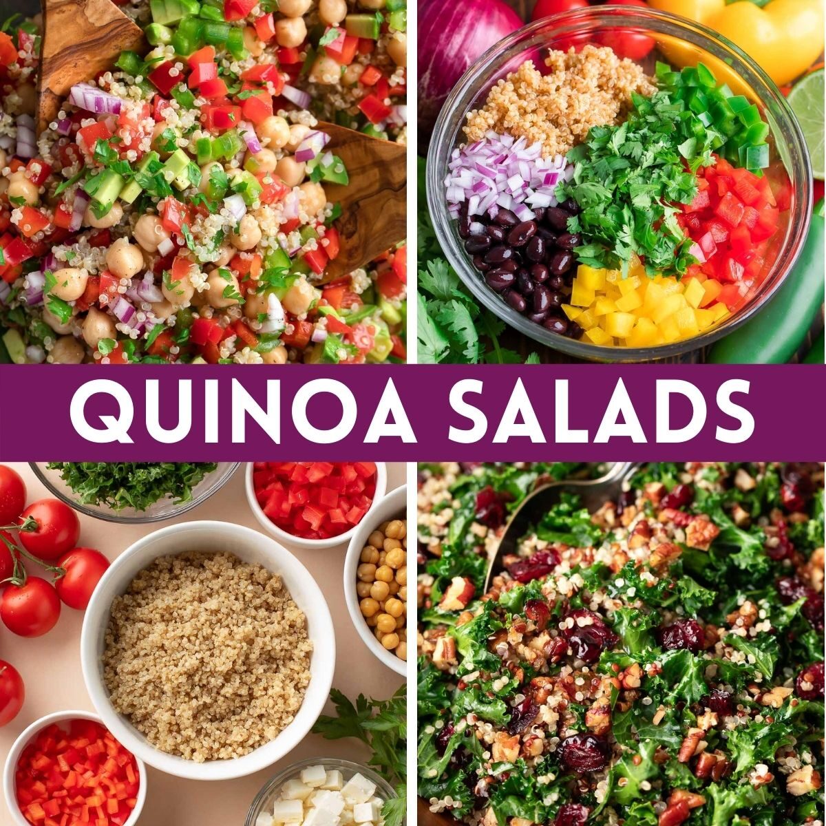 Vegetarian Quinoa Salad Recipes Photo Collage
