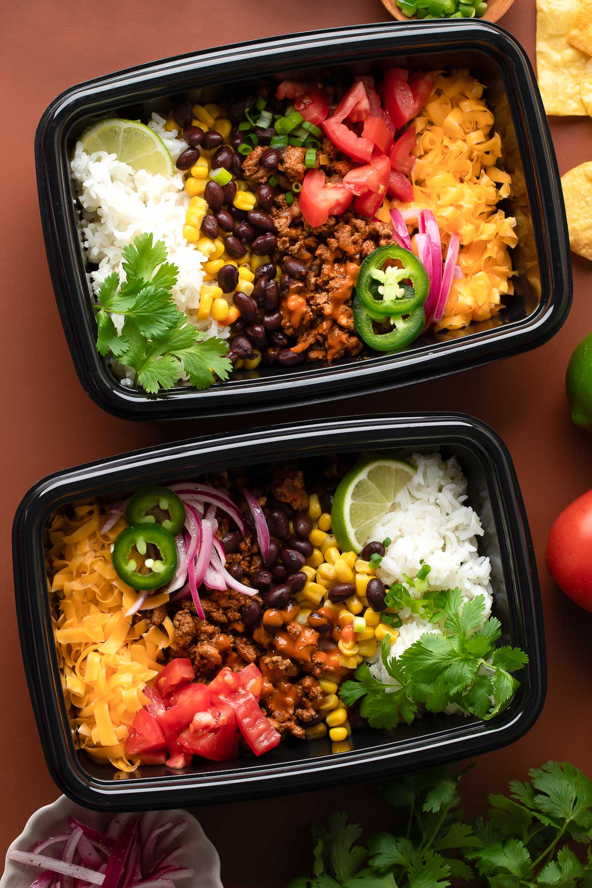 Meal Prep Taco Bowls with Turkey, Beans, and Veggies