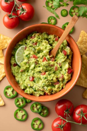Chunky Guacamole with Tomatoes and Cilantro
