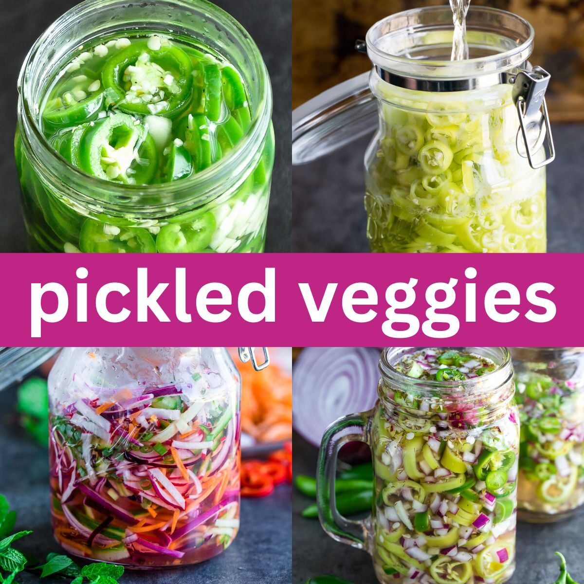 Pickled Vegetables Photo Collage