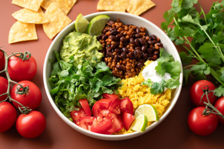 Black Bean and Lentil Burrito Bowls - Peas and Crayons