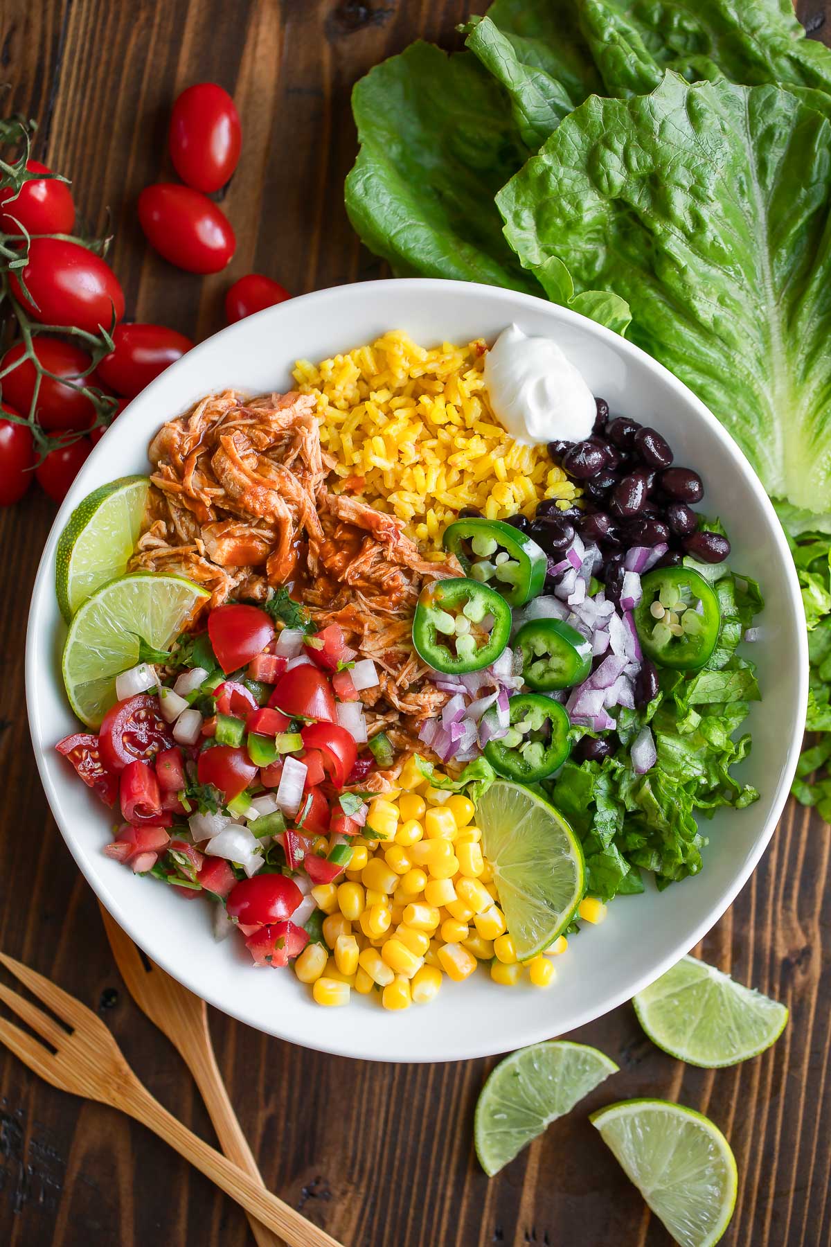 Instant Pot Salsa Chicken Burrito Bowls