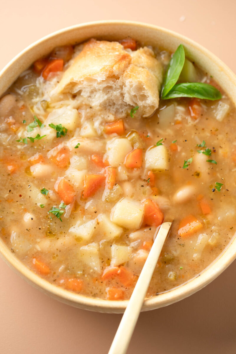 Slow Cooker White Bean Soup - Peas and Crayons