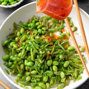 Snap Pea Salad with Sweet Chili Dressing